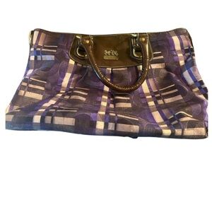 GUC: Rare  Limited Purple Plaid Coach Purse.